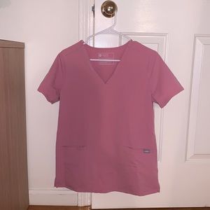 FIGS Chalk Pink Casma Three-Pocket Scrub Top & Livingston Basic Scrub Pants